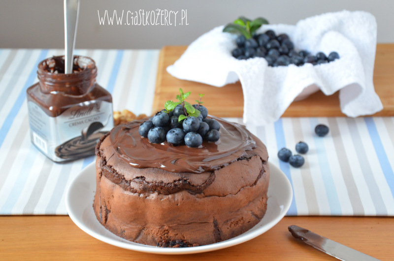 torcik brownie z borówkami